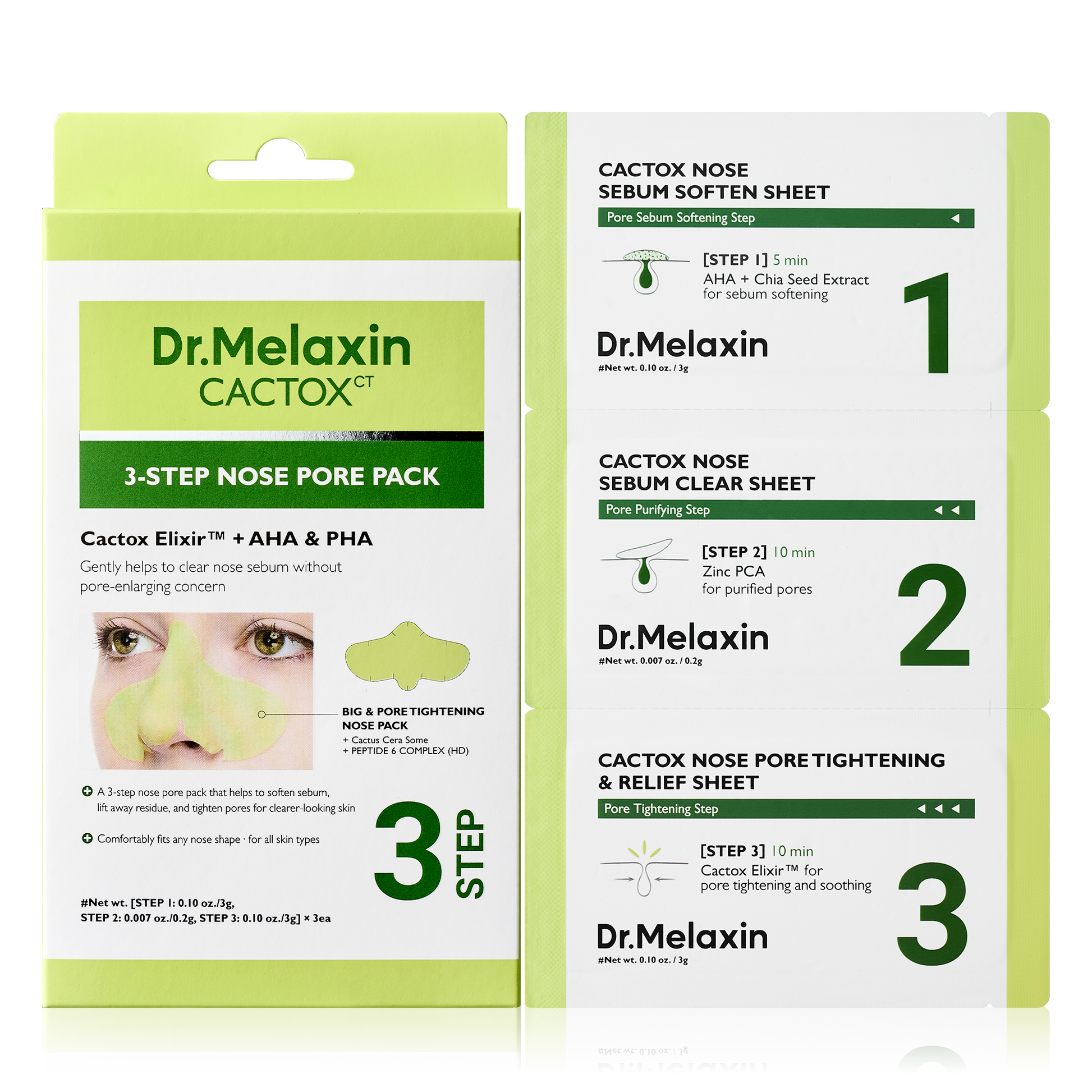 CACTOX 3-Step Nose Mask Pack